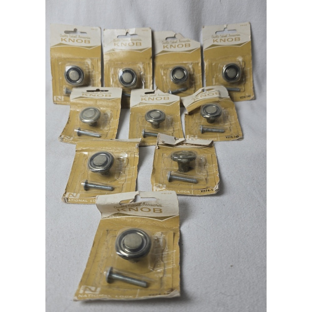 10 National Lock Co Brass Knob Drawer‎ Pulls- 1  In Y274-14D
